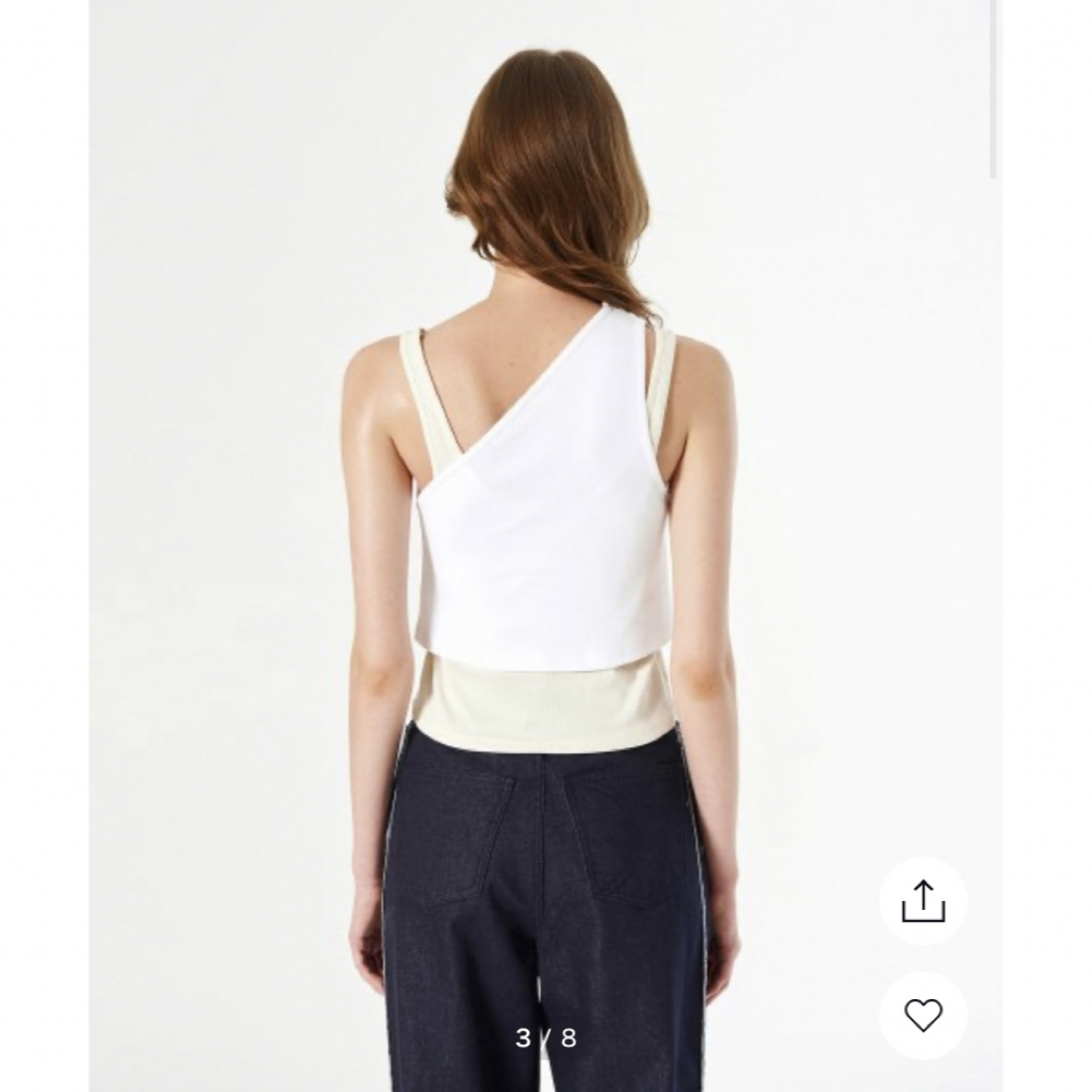 DIAGONAL DOUBLE LAYERED SLEEVELESS TOP  レディースのトップス(タンクトップ)の商品写真