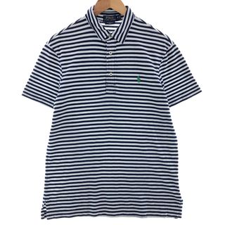 ラルフローレン(Ralph Lauren)の古着 ラルフローレン Ralph Lauren POLO RALPH LAUREN FEATHERWEIGHT MESH 半袖 ボーダー ポロシャツ メンズM /eaa382051(ポロシャツ)