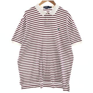 ラルフローレン(Ralph Lauren)の古着 ラルフローレン Ralph Lauren POLO by Ralph Lauren ボーダー柄 半袖 ポロシャツ メンズXXL /eaa382515(ポロシャツ)