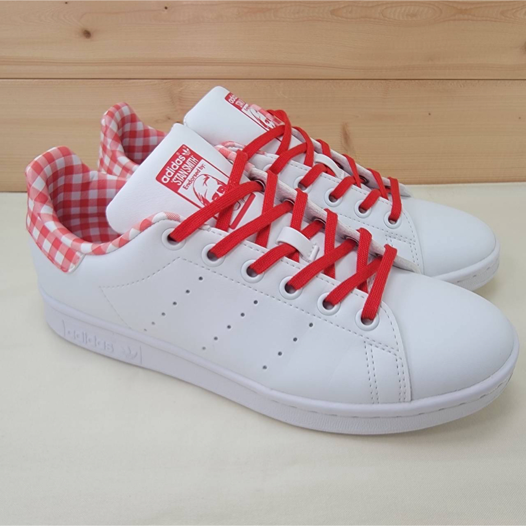 STANSMITH（adidas）(スタンスミス)のアディダス スタンスミス ギンガム チェック 赤 23.5cm レディースの靴/シューズ(スニーカー)の商品写真