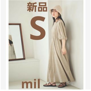 【新品】mil chiii ミル 小花柄総レースワンピース 低身長 小柄 黒(ロングワンピース/マキシワンピース)