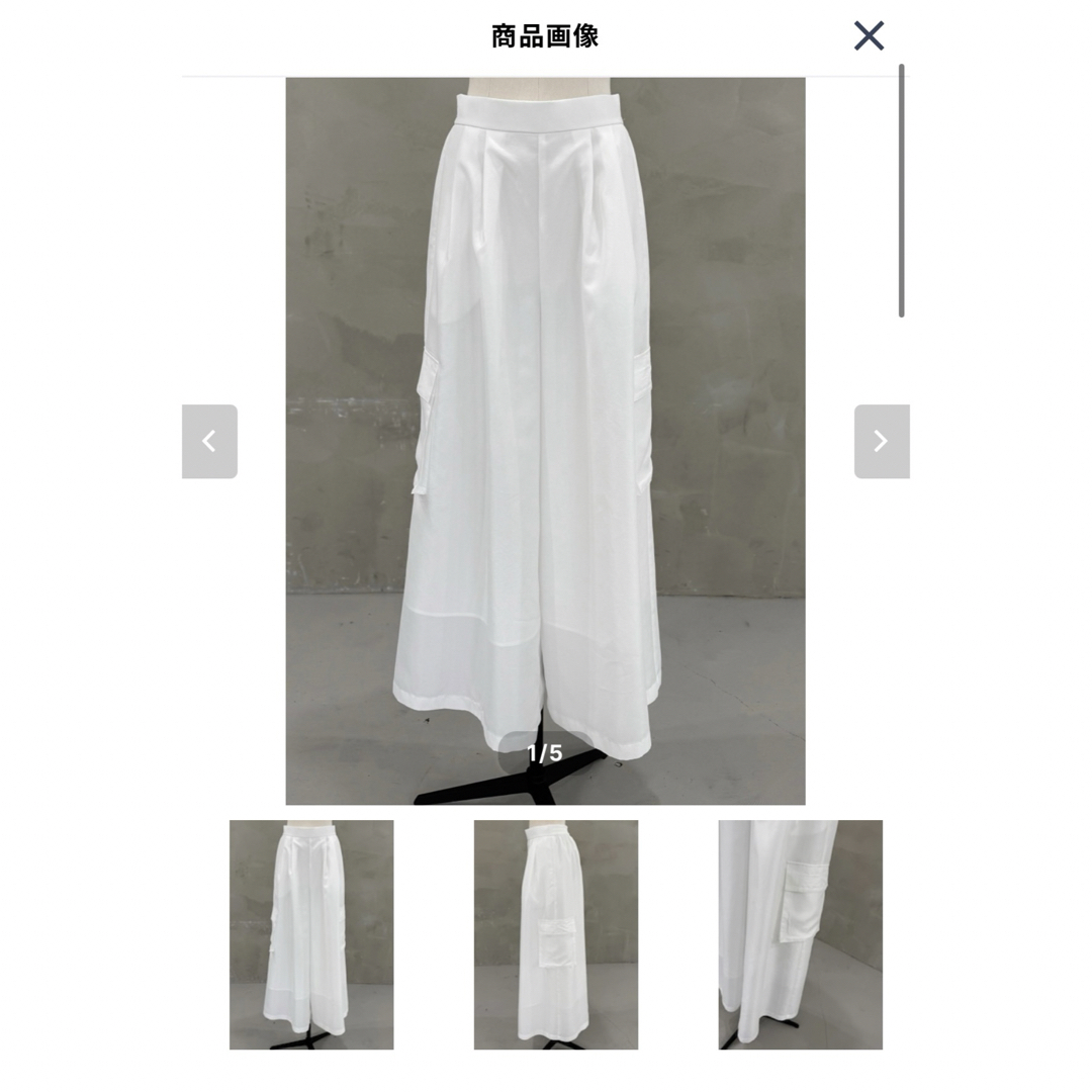 【新品未使用】lig. wide cargo pants / white レディースのパンツ(ワークパンツ/カーゴパンツ)の商品写真