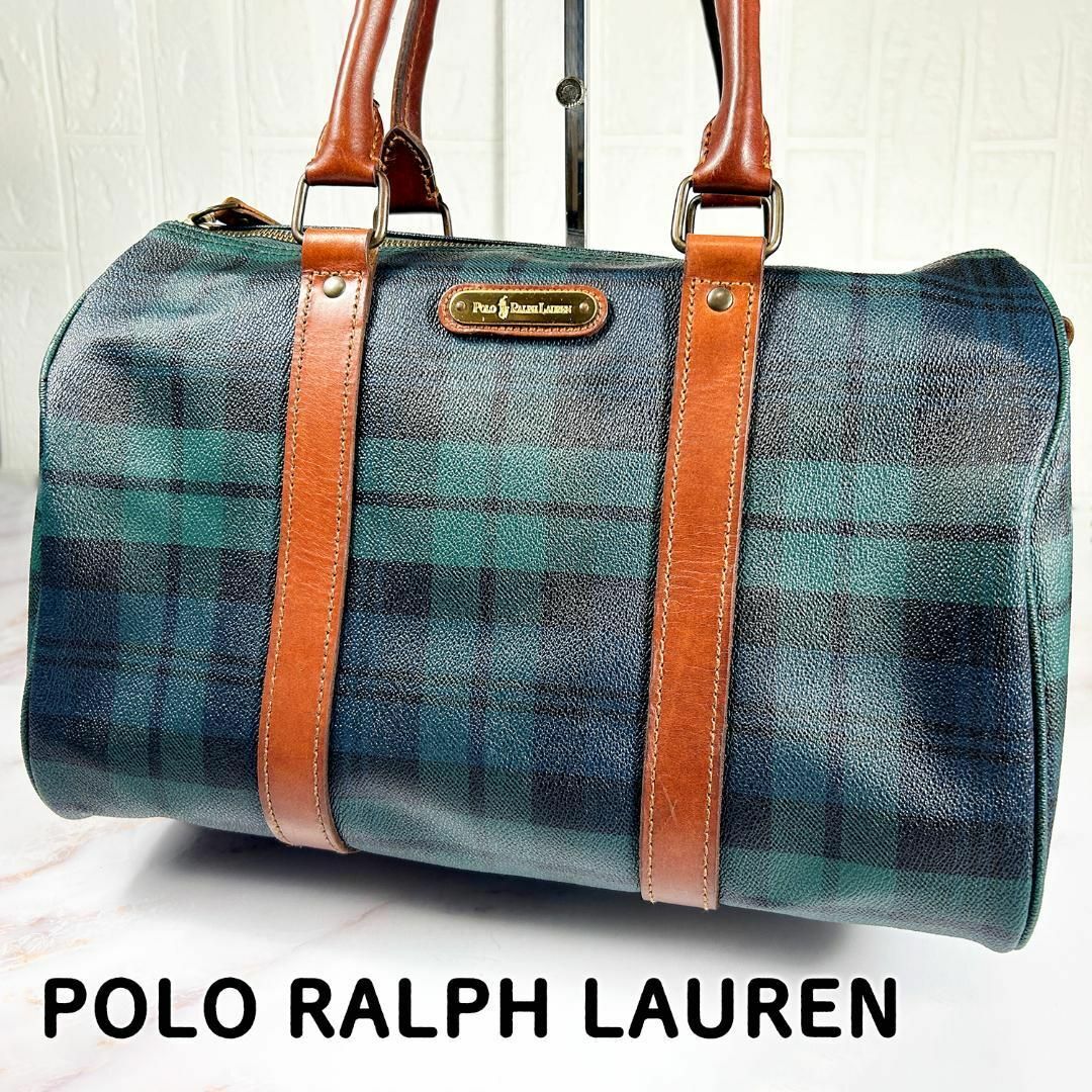 POLO RALPH LAUREN(ポロラルフローレン)の【美品】ポロラルフローレン ミニボストンバッグ ブラックウォッチ柄 レディースのバッグ(ボストンバッグ)の商品写真