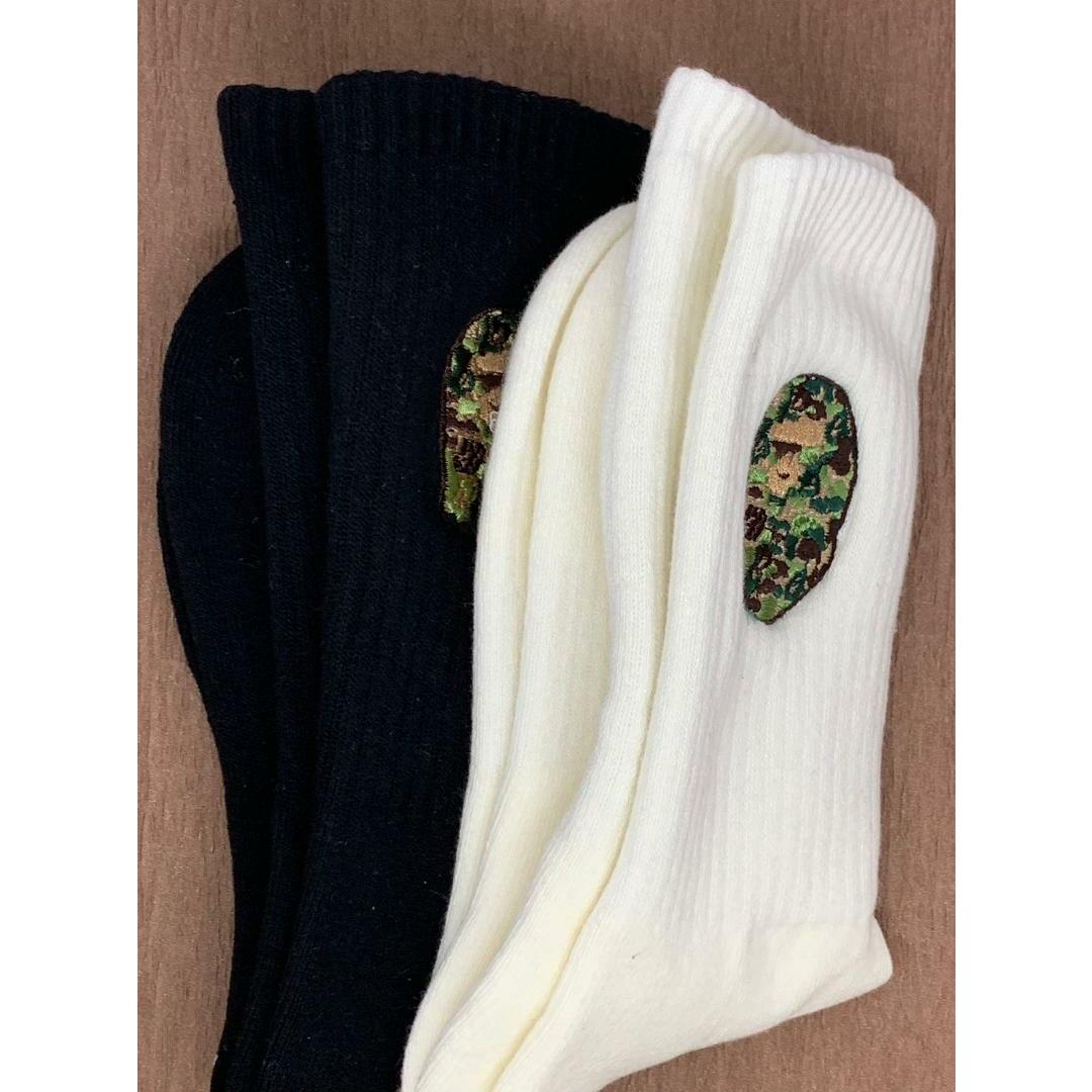 新品　BAPE アベイシングエイプ　メンズ　ソックス　2点　セット hl65 メンズのレッグウェア(ソックス)の商品写真