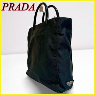 プラダ(PRADA)のPRADA プラダ ハンドバッグ テーストナイロン 三角ロゴ 手提げ ブラック(ハンドバッグ)