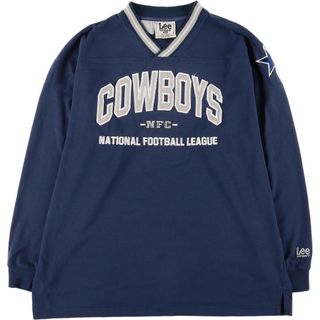 リー(Lee)の古着 90年代 リー Lee SPORT NFL DALLAS COWBOYS ダラスカウボーイズ Vネック ロングTシャツ ロンT メンズXL ヴィンテージ /eaa441702(Tシャツ/カットソー(半袖/袖なし))