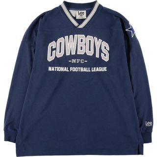 Lee - 古着 90年代 リー Lee SPORT NFL DALLAS COWBOYS ダラスカウボーイズ Vネック ロングTシャツ ロンT メンズXL ヴィンテージ /eaa441702