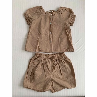 シマムラ(しまむら)の美品 100 ブラウン 半袖 ショーパン セットアップ 韓国 女の子 夏服(ブラウス)