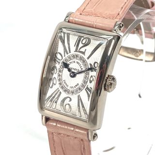 FRANCK MULLER - フランクミュラー FRANCK MULLER ロングアイランド レリーフ アンサンブル 902QZRELV-RCD1R ダイヤ文字盤 腕時計 レザー シルバー