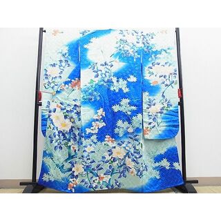 平和屋野田店■豪華振袖　駒刺繍　枝花文　ぼかし染め　銀彩　やまと誂製　逸品　BAAC1750gt(振袖)