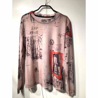 新品 柔らかパワーネット 一重生地 バスキアバンクシー アートなネットがレア(Tシャツ(長袖/七分))