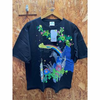 スカラー(ScoLar)のscolar スカラー　142620：シマウマと花キノコ柄 メルヘンTシャツ (Tシャツ(半袖/袖なし))