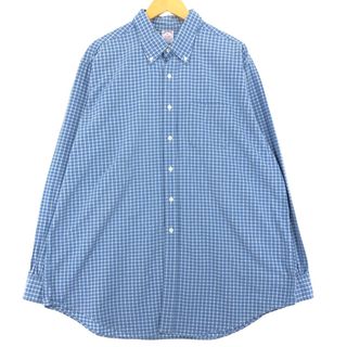 ブルックスブラザース(Brooks Brothers)の古着 ブルックスブラザーズ Brooks Brothers Est.1818 長袖 ボタンダウンチェックシャツ USA製 メンズXL /eaa441833(シャツ)