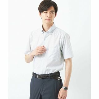 ユナイテッドアローズグリーンレーベルリラクシング(UNITED ARROWS green label relaxing)の【OLIVE】パナマ チェック スリム ボタンダウンカラー 半袖 ドレスシャツ -イージーアイロン・接触冷感-(その他)