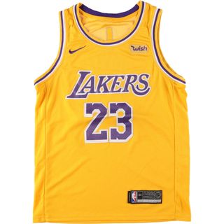 ナイキ(NIKE)の古着 ナイキ NIKE NBA LOSANGELES LAKERS ロサンゼルスレイカーズ メッシュ ゲームシャツ レプリカユニフォーム メンズL /eaa445680(Tシャツ/カットソー(半袖/袖なし))