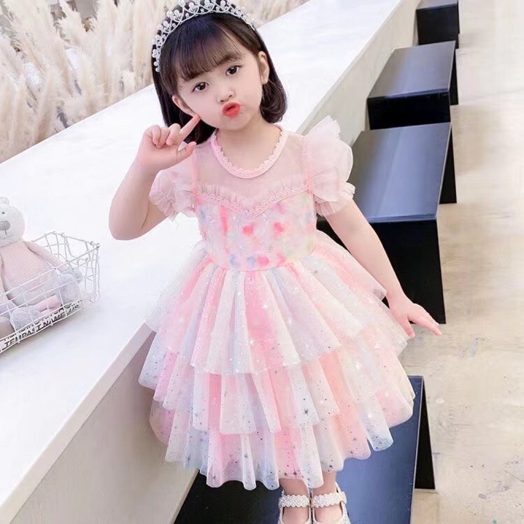 KWFB020キッズ 子供服 ワンピース ロングワンピース カジュアル 女の子 キッズ/ベビー/マタニティのキッズ服女の子用(90cm~)(ワンピース)の商品写真