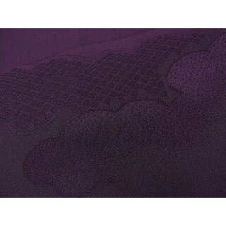 平和屋野田店■上質な色無地　雲取り鹿の子地紋　葡萄色　逸品　BAAC2240sa(着物)