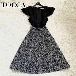 トッカ(TOCCA)の未使用級✨トッカ ワンピース 花柄 刺繍 ドッキング フレア ブラウス 現行(ひざ丈ワンピース)