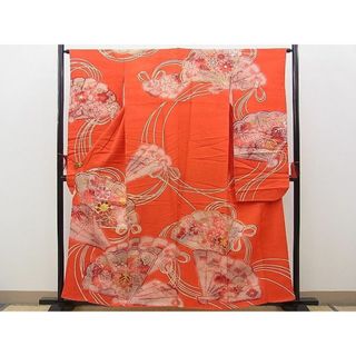 平和屋野田店■豪華振袖　駒刺繍　檜扇鹿の子花文　金銀彩　逸品　BAAC1850hv(振袖)