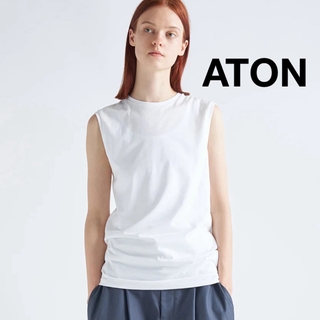 ATON - ✨ATON✨エイトン✨ノースリーブ白Tシャツ