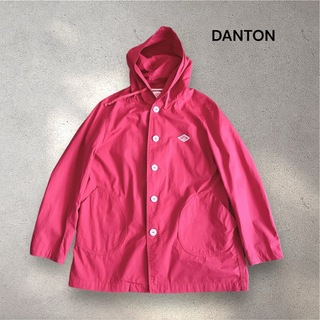 ダントン(DANTON)のDANTON フードジャケット コットン 36サイズ 赤 マウンテンパーカー(スプリングコート)