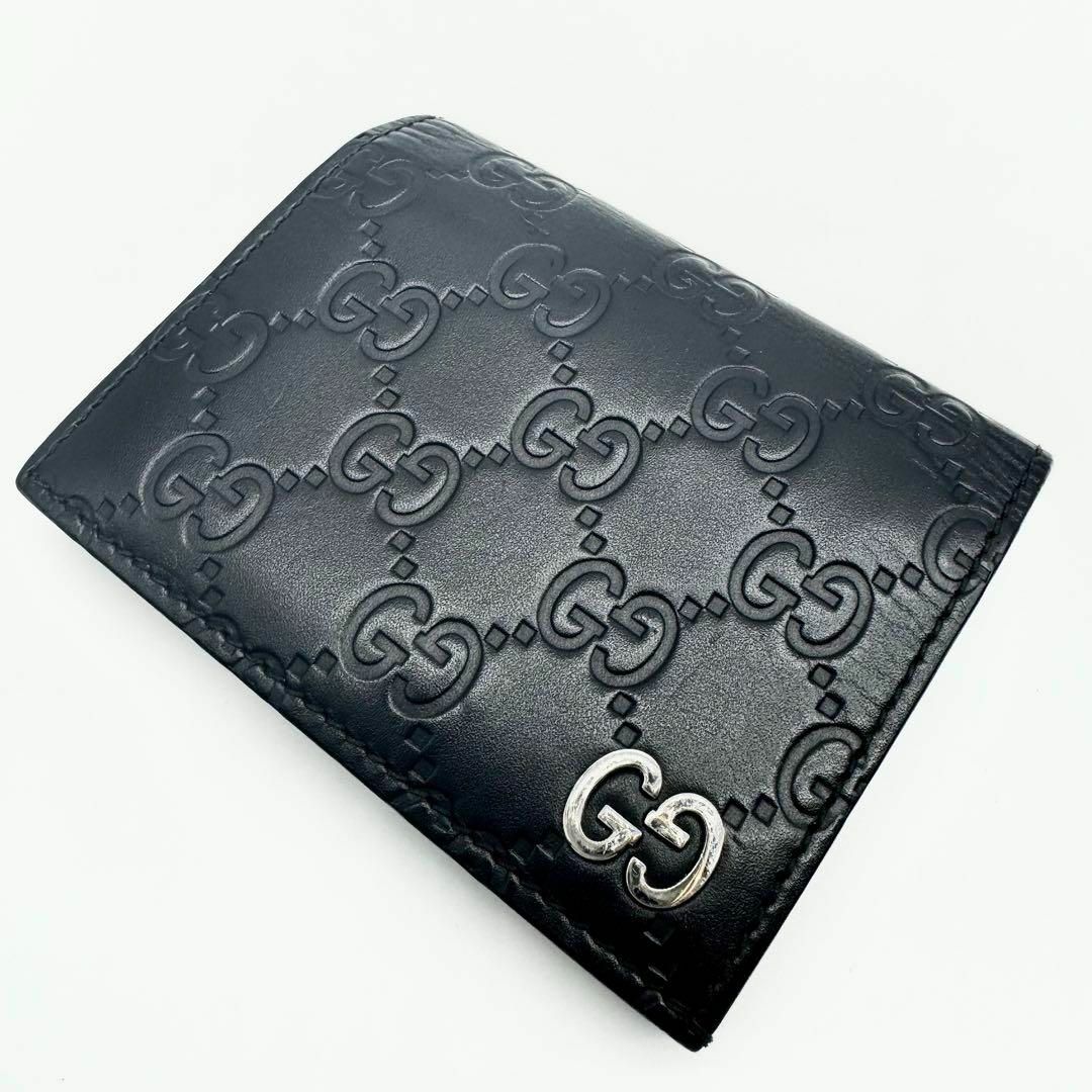 Gucci(グッチ)の【超美品✨】グッチ 二つ折り財布 GGシマ ドリアン インターロッキング 黒 レディースのファッション小物(財布)の商品写真