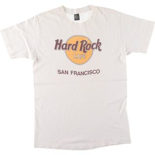 アンビル(Anvil)の古着 80年代 アンビル Anvil HARD ROCK CAFE ハードロックカフェ SAN FRANCISCO アドバタイジングTシャツ USA製 レディースL ヴィンテージ /eaa441191(Tシャツ(半袖/袖なし))