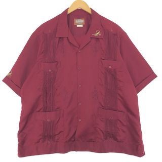 古着 ビッグサイズ GUAYABERA GRAN LIDER 半袖 オープンカラー メキシカンシャツ キューバシャツ メンズXXXXL /eaa441924(シャツ)