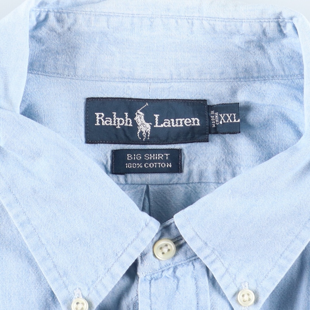 Ralph Lauren(ラルフローレン)の古着 ラルフローレン Ralph Lauren BIG SHIRT 長袖 ボタンダウン シャンブレーシャツ メンズXXL /eaa431341 メンズのトップス(シャツ)の商品写真
