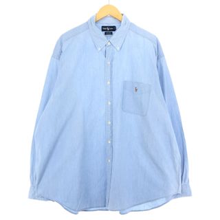 ラルフローレン(Ralph Lauren)の古着 ラルフローレン Ralph Lauren BIG SHIRT 長袖 ボタンダウン シャンブレーシャツ メンズXXL /eaa431341(シャツ)