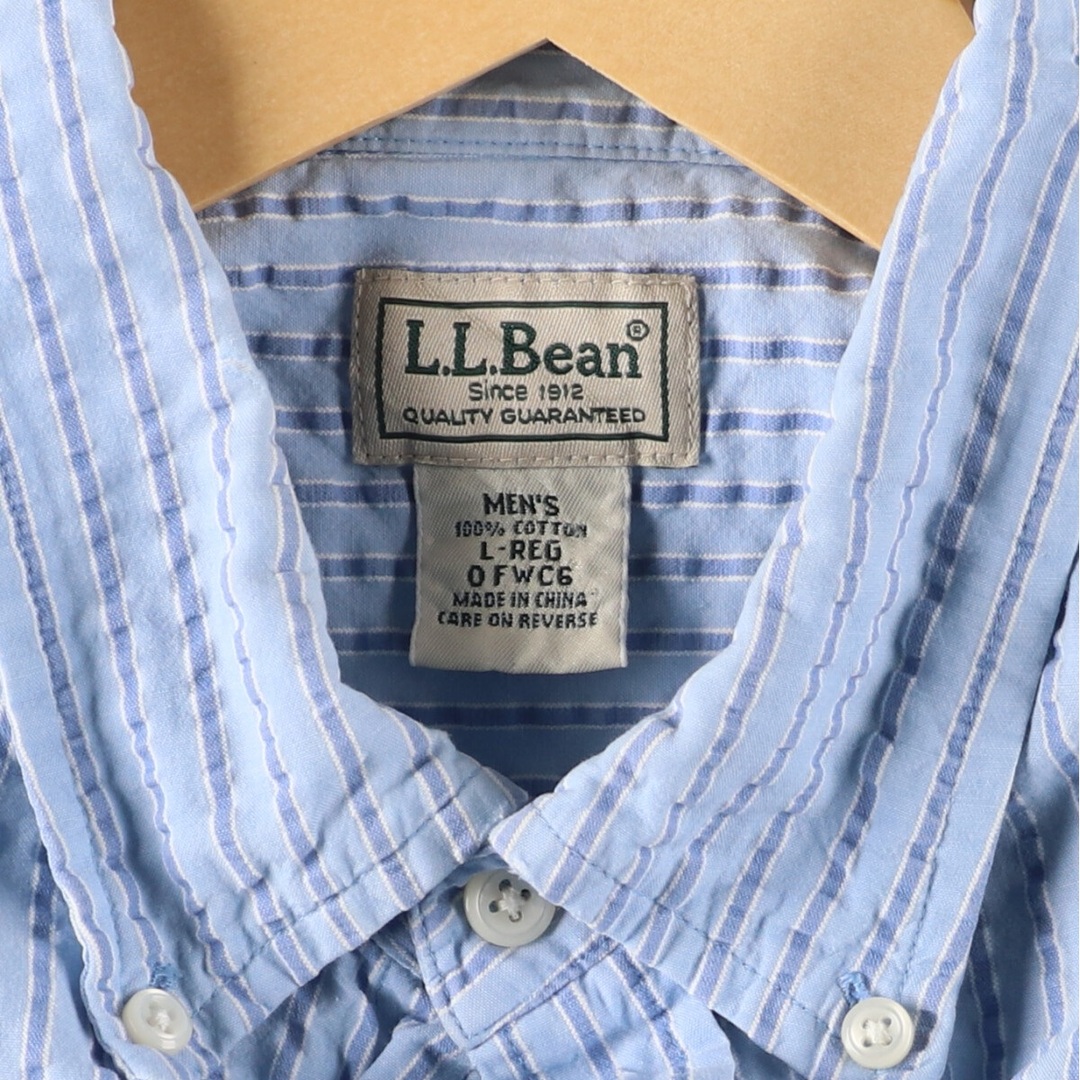L.L.Bean(エルエルビーン)の古着 00年代 エルエルビーン L.L.Bean シアサッカー 長袖 ボタンダウンストライプシャツ メンズL /eaa433041 メンズのトップス(シャツ)の商品写真