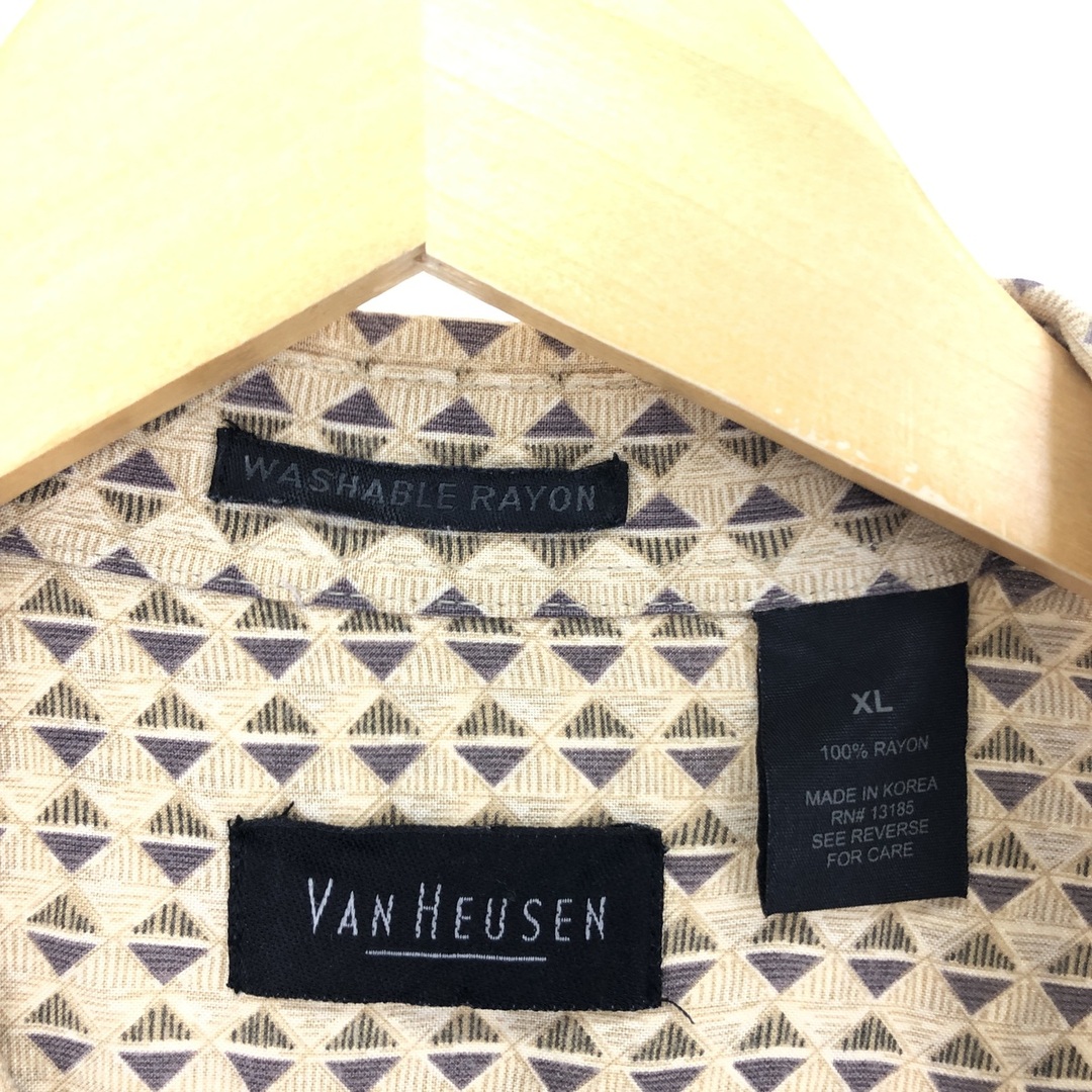 古着 VAN HEUSEN 総柄 半袖 レーヨンシャツ メンズXL /eaa441496 メンズのトップス(シャツ)の商品写真