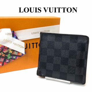 LOUIS VUITTON - ルイヴィトン　ポルトフォイユ　マルコ　ダミエ　グラフィット　二つ折り財布　メンズ