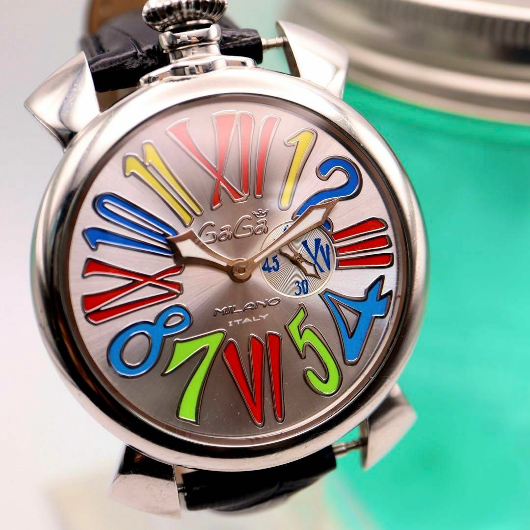 GaGa MILANO(ガガミラノ)の美品！GaGaMILANO マヌアーレスリム 46ｍｍ 箱付き 腕時計 607 メンズの時計(腕時計(アナログ))の商品写真