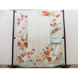 平和屋野田店■豪華振袖　総刺繍　牡丹花文　暈し染め　金銀糸　逸品　BAAC8662pk