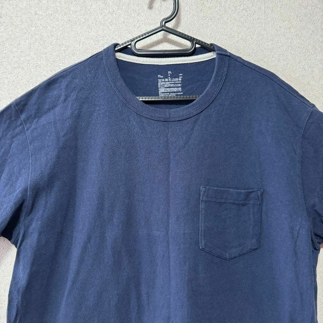 MUJI (無印良品)(ムジルシリョウヒン)の【大人気】良品計画 無印良品 半袖Tシャツ 無地 カジュアルシャツ ネイビー メンズのトップス(Tシャツ/カットソー(半袖/袖なし))の商品写真