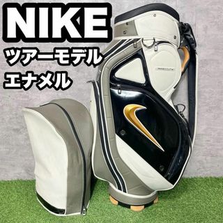 ナイキ(NIKE)の【希少】NIKE ナイキ　キャディバッグ ツアーモデル　エナメル　3点式　廃盤品(バッグ)