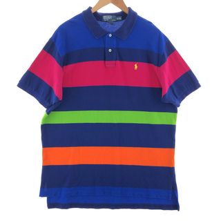 ラルフローレン(Ralph Lauren)の古着 ラルフローレン Ralph Lauren POLO by Ralph Lauren 半袖 ボーダー ポロシャツ メンズXL /eaa382160(ポロシャツ)