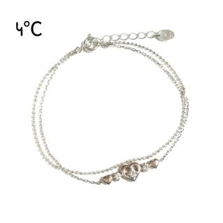 4℃ - (美品) 4℃ ハート2連シルバーブレスレット