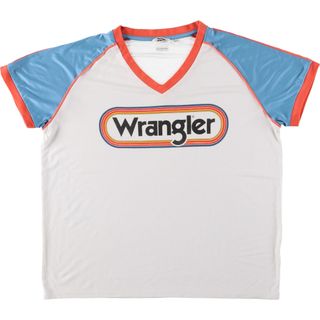 Wrangler - 古着 ラングラー Wrangler Vネック 半袖 プリントTシャツ レディースXL /eaa441127