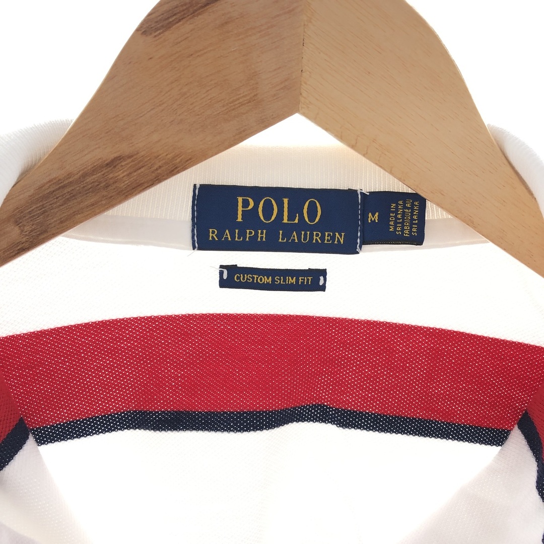 Ralph Lauren(ラルフローレン)の古着 ラルフローレン Ralph Lauren POLO RALPH LAUREN CUSTOM SLIM FIT 半袖 ボーダー ポロシャツ メンズM /eaa382036 メンズのトップス(ポロシャツ)の商品写真