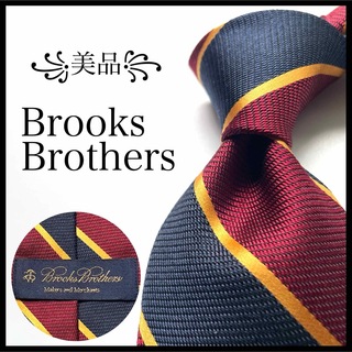 ブルックスブラザース(Brooks Brothers)の꧁美品꧂ ブルックスブラザーズ ネクタイ ストライプ アメトラ レッド ネイビー(ネクタイ)
