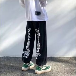 【限定品】パンツ　ダンス　2XL  黒　スポーツ　ヒップホップ　ストリート