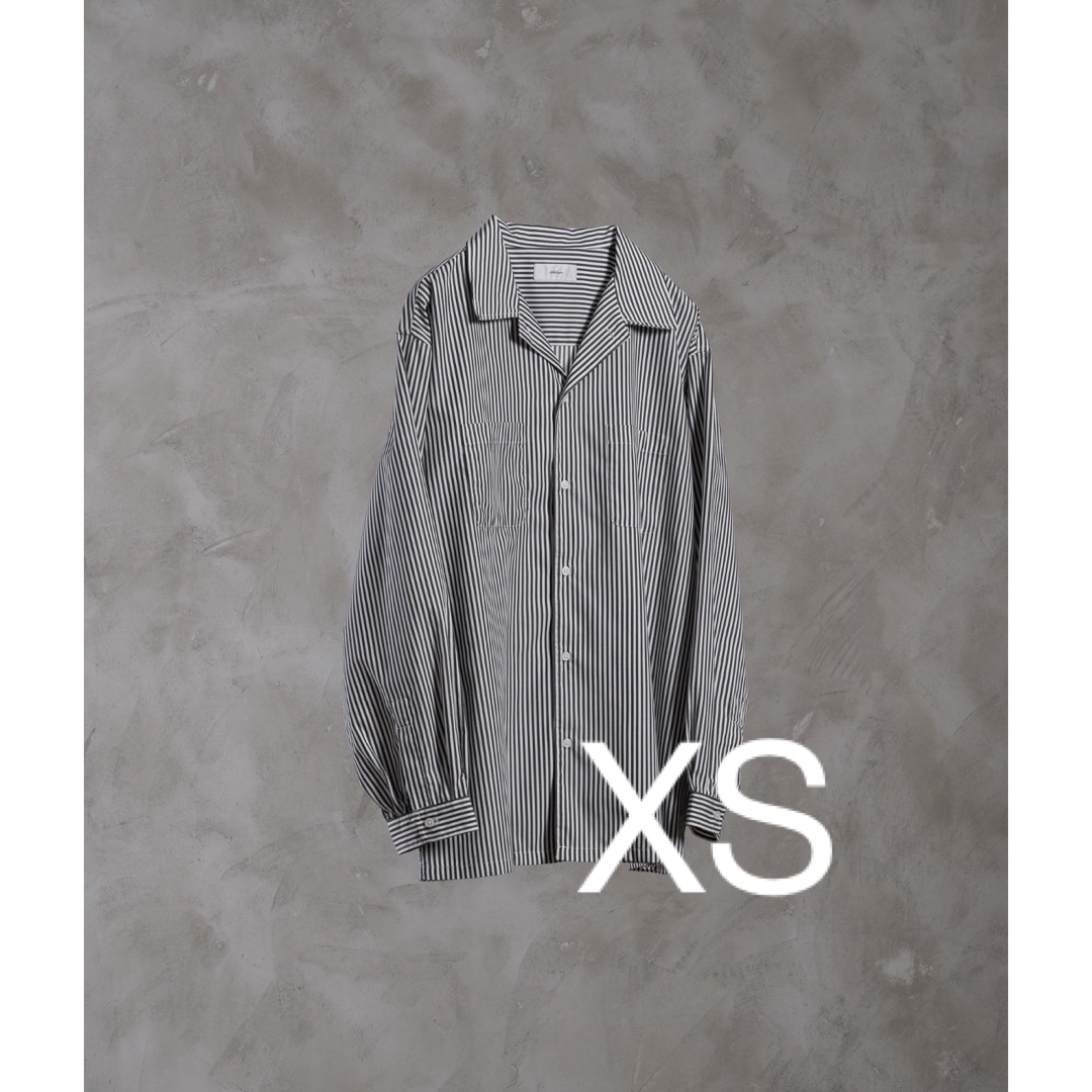 【完売品】adrer ドルマンスリーブオープンカラーシャツ ストライプ XS メンズのトップス(シャツ)の商品写真