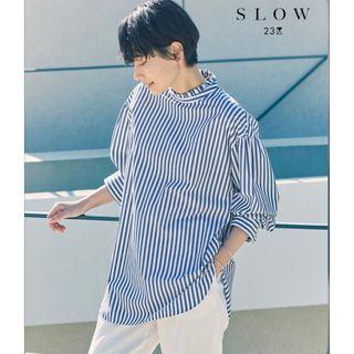 ニジュウサンク(23区)の23区★美品★【SLOW】Soft Wash Shirting プチフリルシャツ(シャツ/ブラウス(長袖/七分))