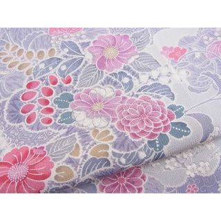 平和屋野田店■上質な小紋　辻が花　手描き　銀彩　逸品　未使用　BAAC4988hj(着物)