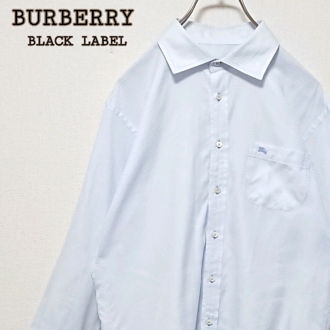 BURBERRY BLACK LABEL(バーバリーブラックレーベル)のバーバリー ブラックレーベル ホース ナイト 刺繍 ロゴ 長袖 ドレス シャツ メンズのトップス(シャツ)の商品写真