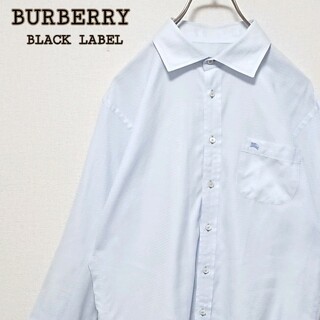 BURBERRY BLACK LABEL - バーバリー ブラックレーベル ホース ナイト 刺繍 ロゴ 長袖 ドレス シャツ