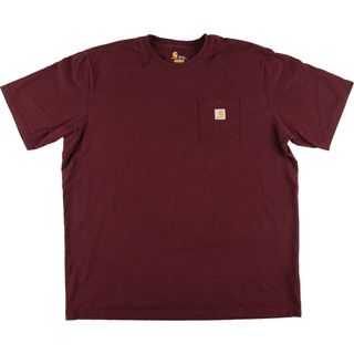 カーハート(carhartt)の古着 ビッグサイズ カーハート Carhartt ORIGINAL FIT 半袖 ワンポイントロゴポケットTシャツ メンズXXXL /eaa440673(Tシャツ/カットソー(半袖/袖なし))