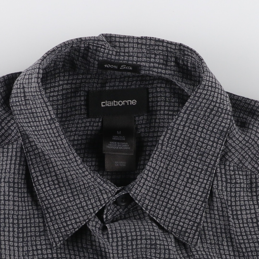 古着 リズクレイボーン Liz Claiborne 総柄 半袖 シルクシャツ 古着 リズクレイボーン Liz Claiborne 総柄 半袖 シルクシャツ